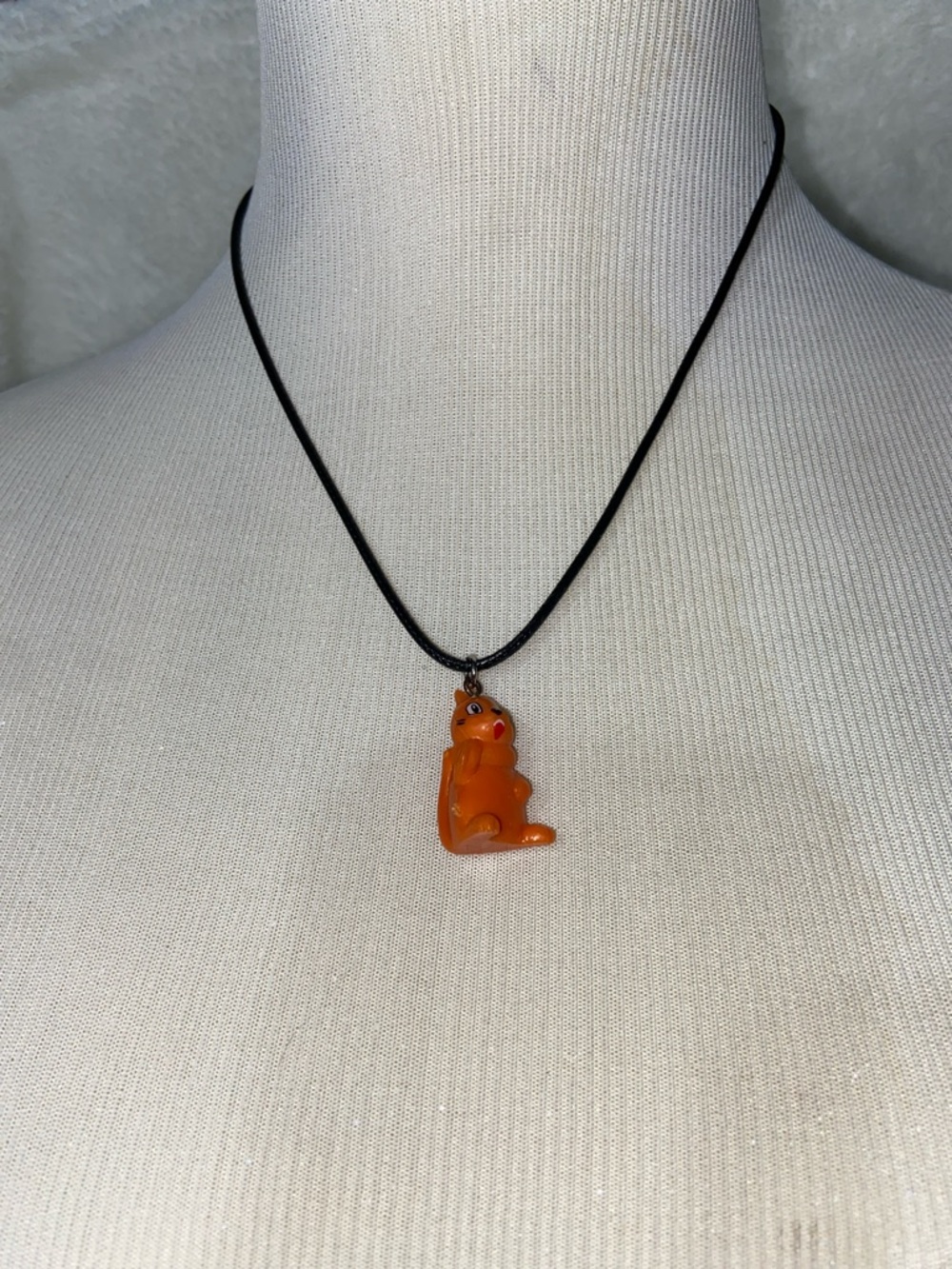 WabySaby Poke Pendant Necklace on Black Cord